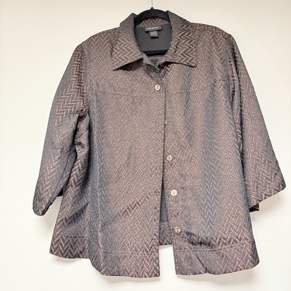 Lane Bryant Women's Cropped Brown Jacket Y2K Size 18/20
